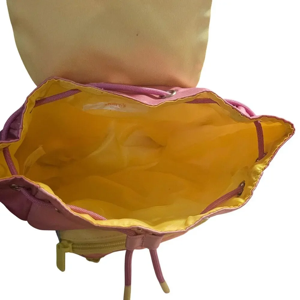 Claires Club Mini Backpack for Girls, Pink Yellow Teal